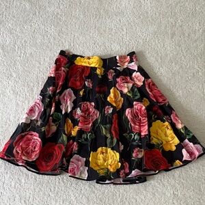 Dolce & Gabbana Red and Yellow Mini Skater Skirt